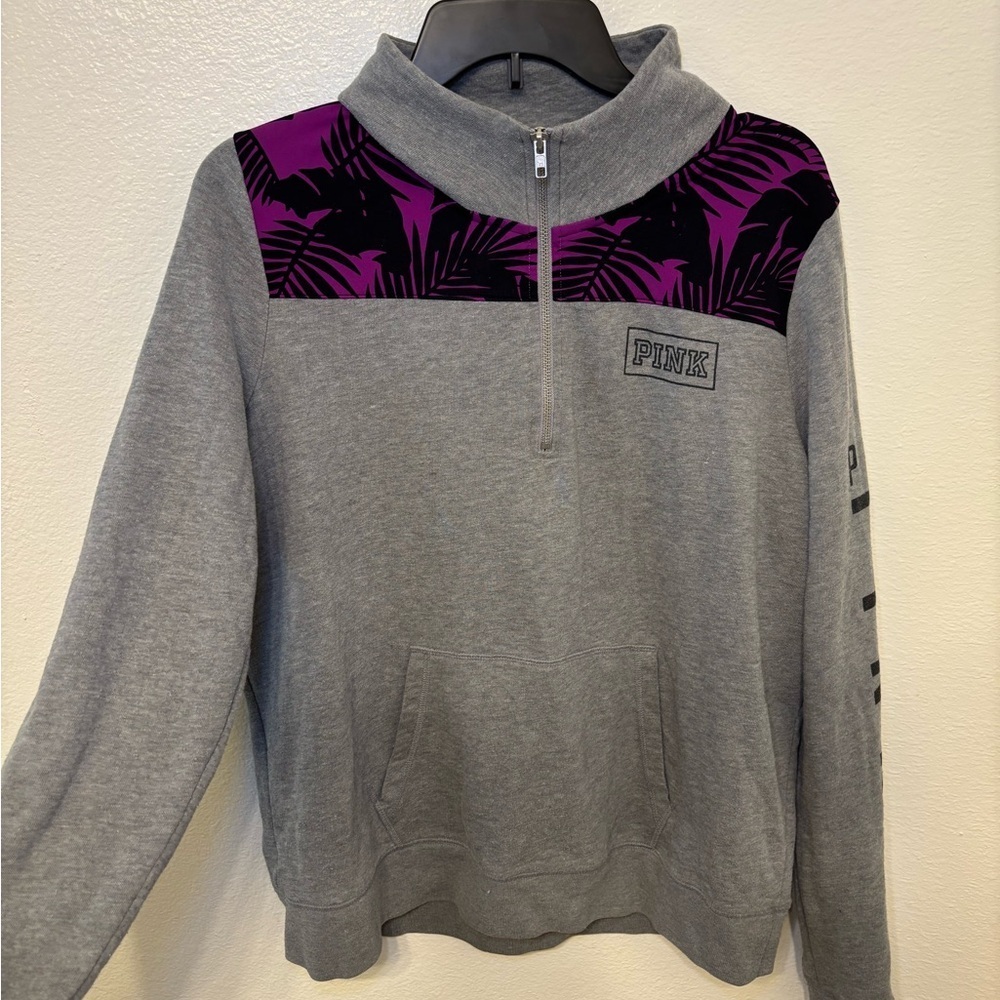 PINK Victoria's Secret Zip-Up Sweater in Gray and Purple